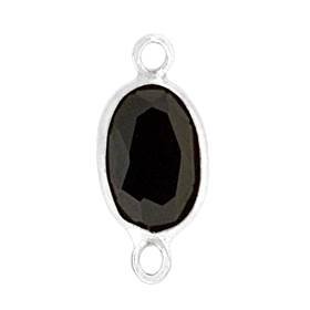 14kw 7x5mm oval bezel set connectorblack spinel