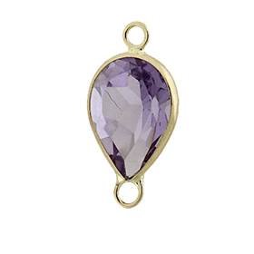 14ky 7x5mm pear bezel set connectoramethyst