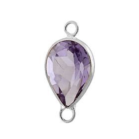 14kw 6x4mm pear bezel set connectoramethyst