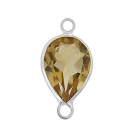 14kw 8x6mm pear bezel set connectorcitrine