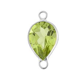 14kw 7x5mm pear bezel set connectorperidot