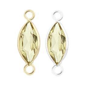 14K Gold Marquise Bezel Set Lemon Quartz Connector