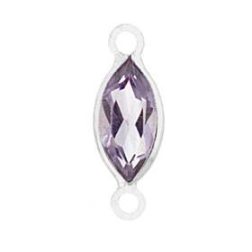 14kw 6x3mm marquise bezel set connectoramethyst