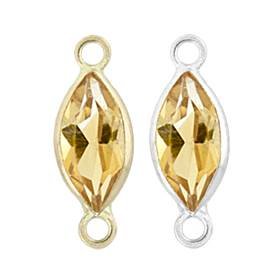 14K Gold Marquise Bezel Citrine Connector