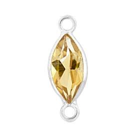 14kw 6x3mm marquise bezel set connectorcitrine