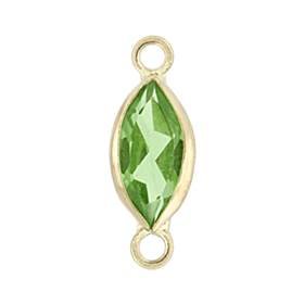 14ky 6x3mm marquise bezel set connectorperidot