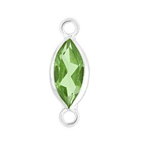 14kw 6x3mm marquise bezel set connectorperidot