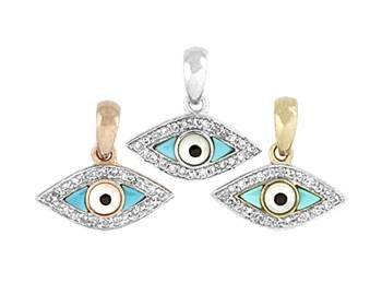 14K Diamond Evil Eye Charms (A)