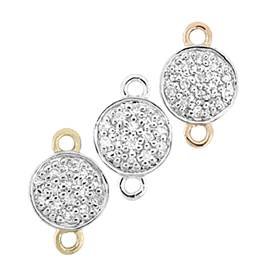 14K Diamond Round Disc Connector (A)