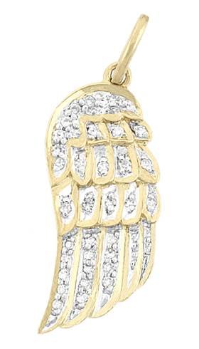 14ky 21x9mm 10pts/34pcs.dia left wing charm