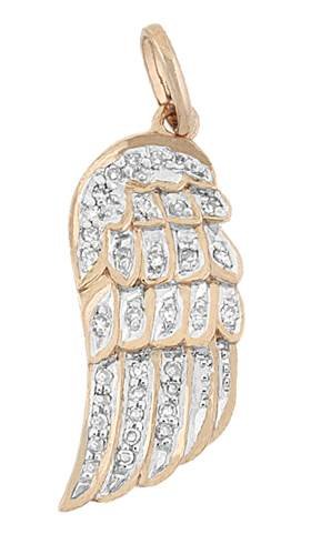 14kr 21x9mm 10pts/34pcs.dia left wing charm