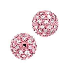 rose gold vermeil 10mm cubic zirconia ball bead