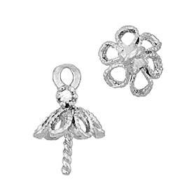 5mm rhodium plated cubic zirconia filigree pearl drop