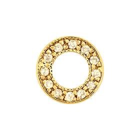 vermeil 8mm cubic zirconia circle connector