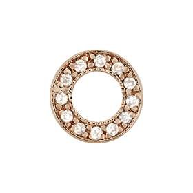 rose gold vermeil 8mm cubic zirconia circle connector