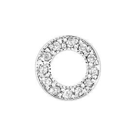 8mm rhodium plated cubic zirconia circle connector