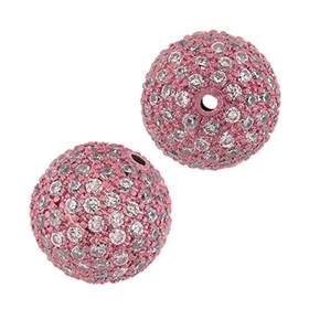 rose gold vermeil 12mm cubic zirconia ball bead