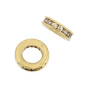 8mm cubic zirconia roundel bead
