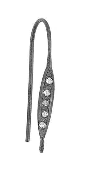 rhodium sterling silver 31pts diamond earwire earring