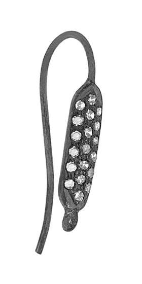 rhodium sterling silver 1.12cts diamond earwire earring