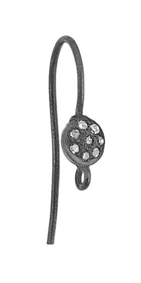 rhodium sterling silver 63pts diamond earwire earring