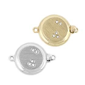 14K Diamond Accent Flat Button Clasps