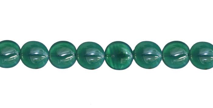 4mm round green agate bead