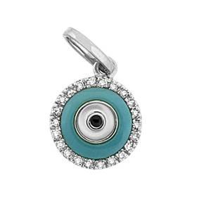 14kw 9mm 7pts/22pcs turquoise evil eye diamond charm