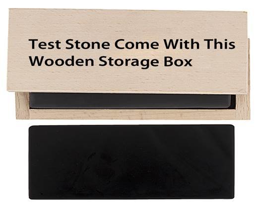 gold testing stone in storage box