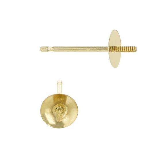 14ky 5.0mm cup pearl earring stud