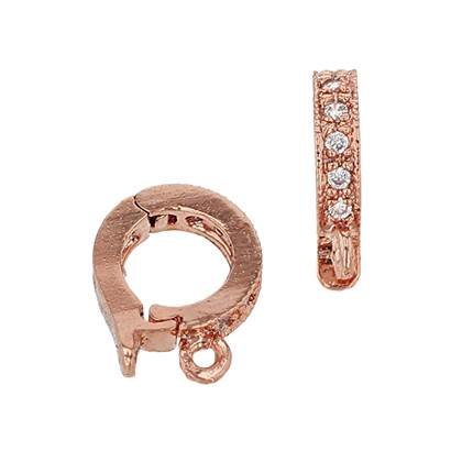 rose gold vermeil 7.30mm with ring cubic zirconia enhancer