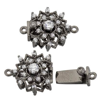 12mm cubic zirconia filigree snow clasp