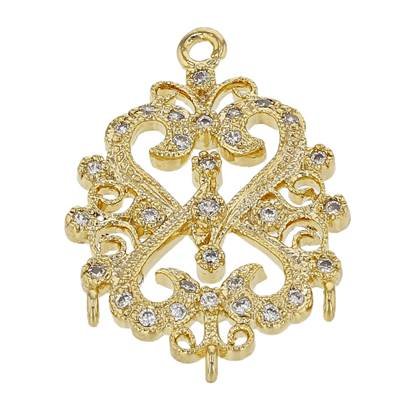 20x15mm with ring cubic zironia filigree connector