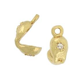 vermeil cubic zirconia clamshell