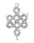 19x11mm rhodium plated cubic zirconia fancy connector