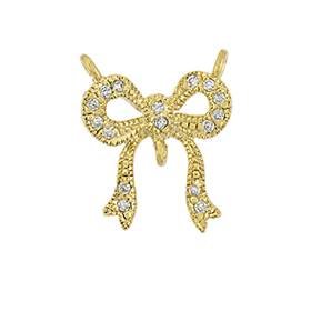 14x11mm cubic zirconia fancy bow connector