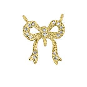 vermeil 14x11mm cubic zirconia fancy bow connector