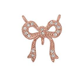 rose gold vermeil 14x11mm cubic zirconia fancy bow connector