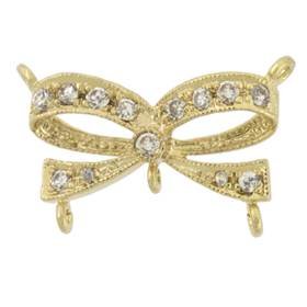 19x11mm cubic zirconia fancy bow connector