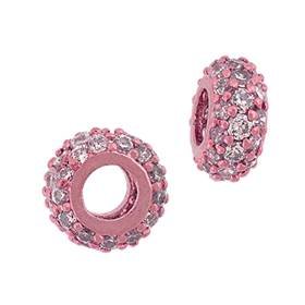 9x4.5mm white cubic zironia roundel bead