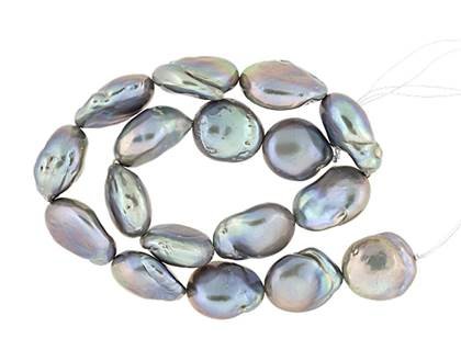baroque pearl freshwater grey pearl graduated 15-17mm