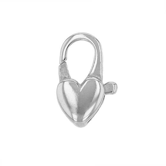 sterling silver 14x7mm heart trigger clasp