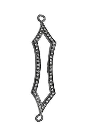 rhodium sterling silver 77pts 43x12mm diamond centerpiece