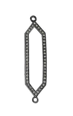 rhodium sterling silver 84pts 45x12mm diamond centerpiece