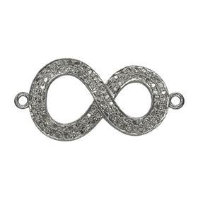 rhodium sterling silver 1.0cts 30x17mm diamond infinity centerpiece