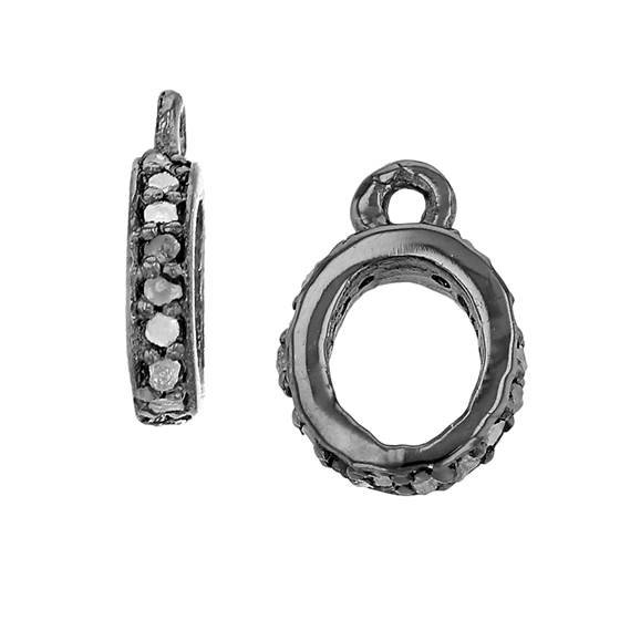 rhodium sterling silver 10.2x6.7mm 0.11ct diamond lobster ring