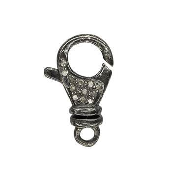 rhodium sterling silver 19x9mm diamond swivel trigger clasp