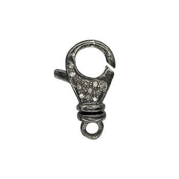 rhodium sterling silver 16x7.5mm diamond swivel trigger clasp