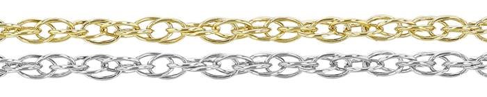 14K Gold Chain 1.2mm Width Rope Chains