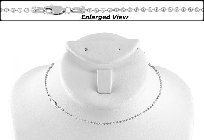 14kw 1.0mm ball ready to wear ball chain necklace with lobster clasp